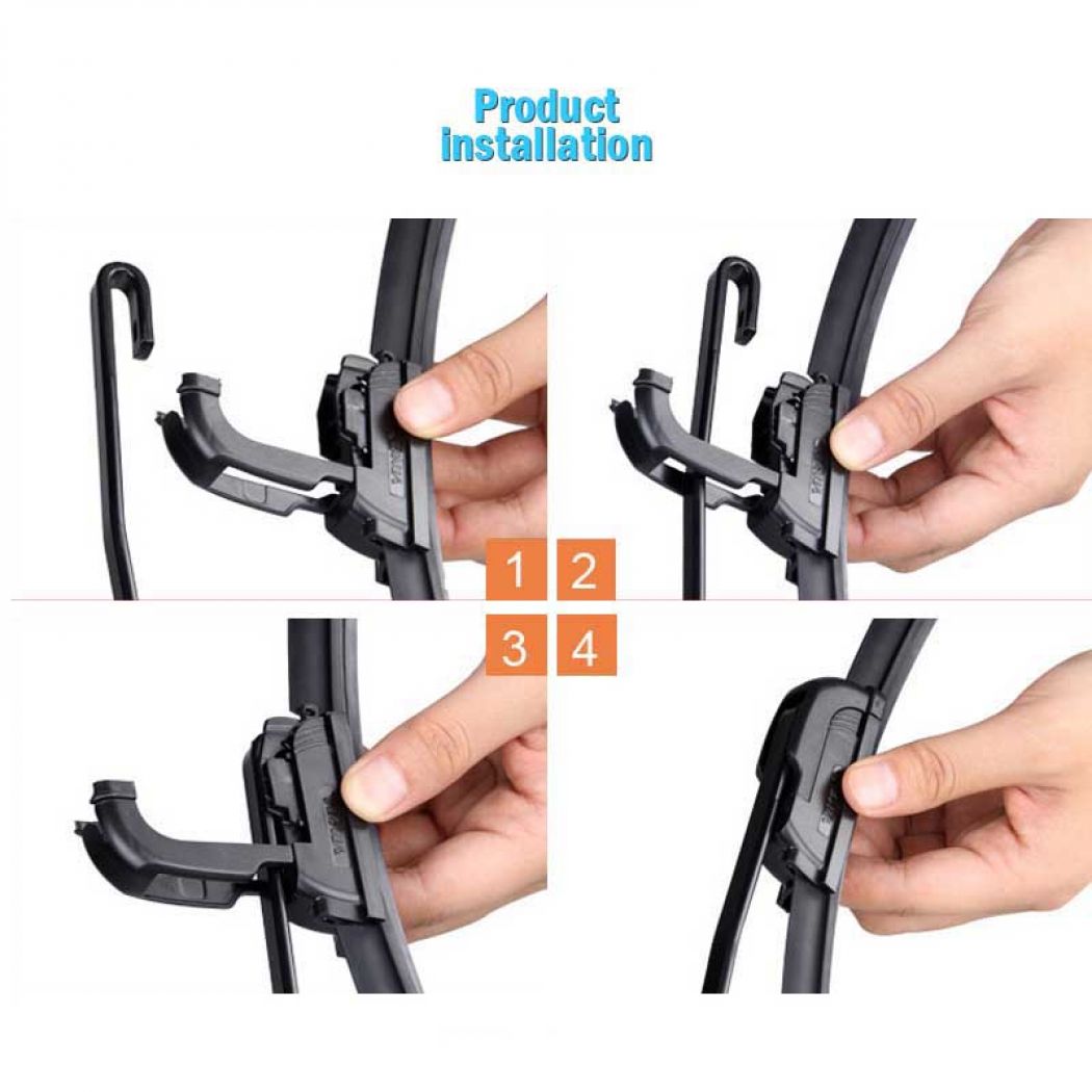 1 1 Pair Car Bracketless Windscreen Soft Rubber Wiper in Pakistan